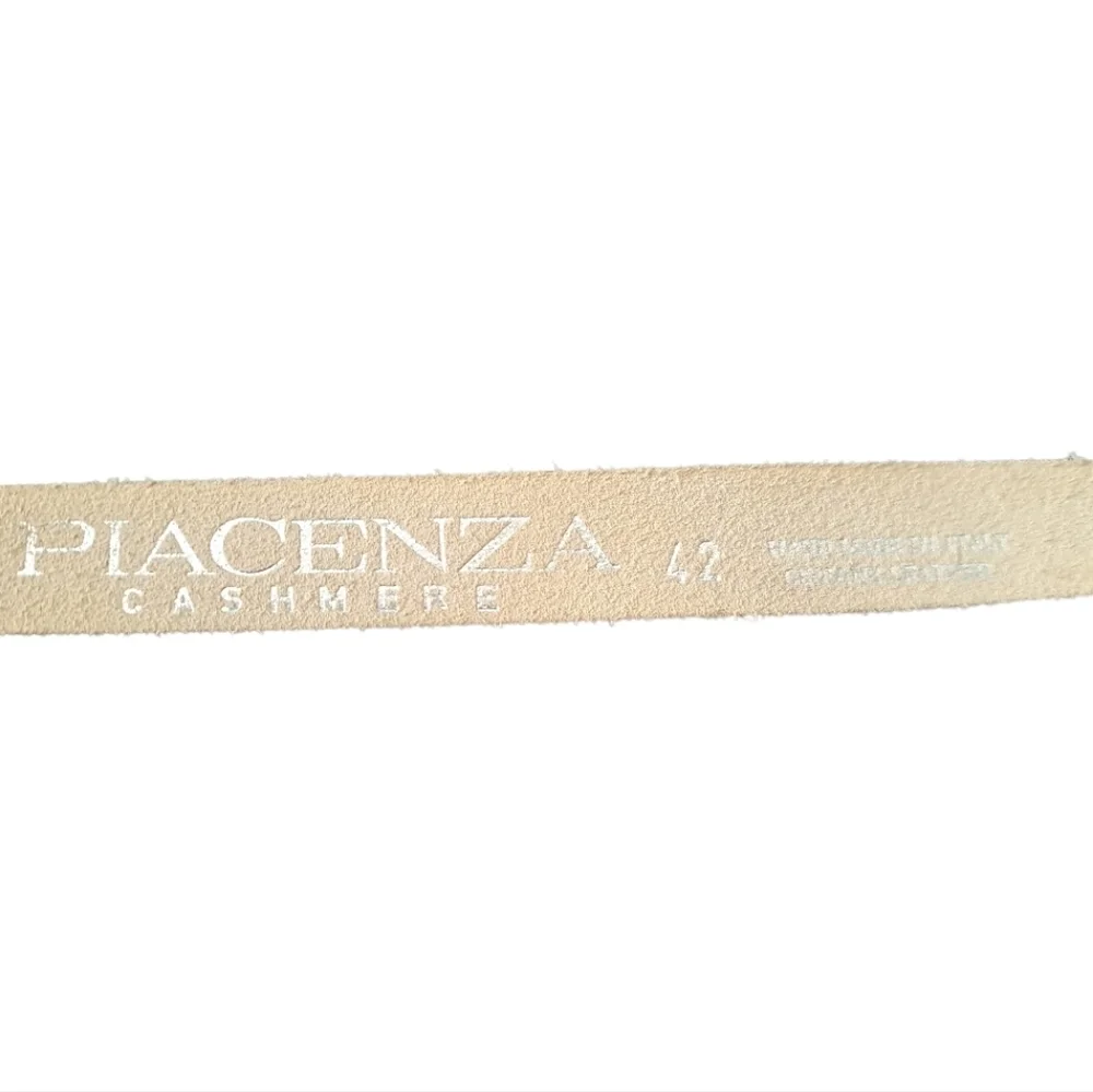 Piacenza Cashmere Women’s Leather Belt | Tan Brown | Silver Buckle | Size 42